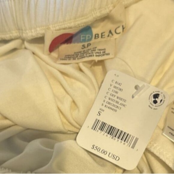 NWT Free People Beach Women's S Ali Balloon Pants High Waist Knit Off White NEW - Picture 5 of 5